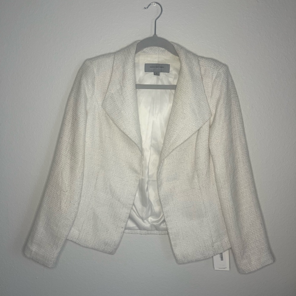 Marc New York Andrew Marc White Textured Blazer | Size 4